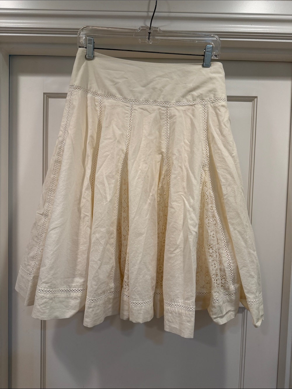 edme’ & esyllte Ivory Lace-Panel Circle Skirt sz4